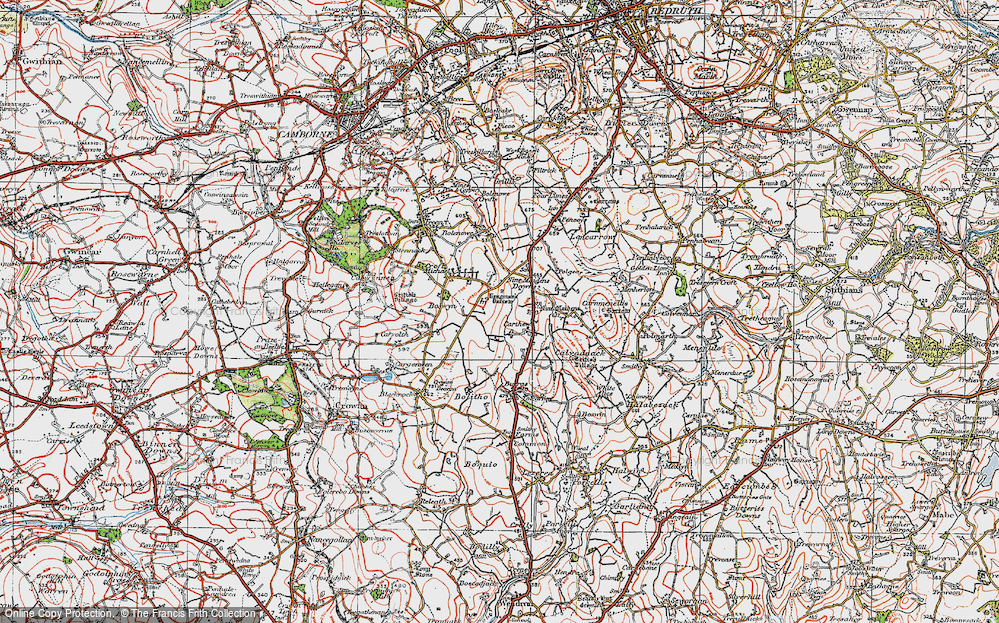 Historic Ordnance Survey Map Of Nine Maidens Downs