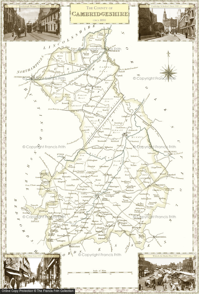 Old Map of Map of Cambridgeshire in 1840