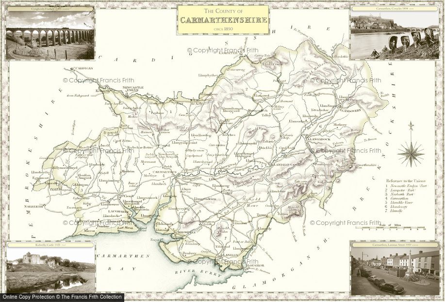 Old Map of Historic Map covering Aber-Giâr in 1840