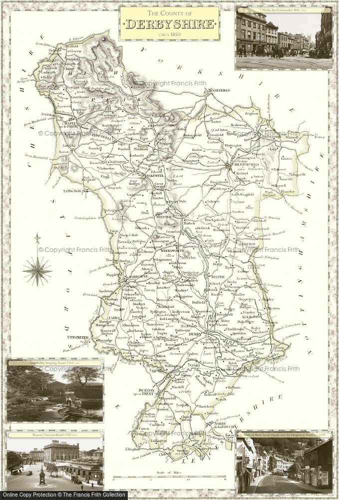 Old Map of Historic Map covering Abney in 1840