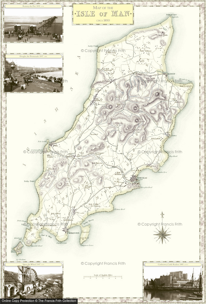 Historic County Map of Isle of Man - Francis Frith