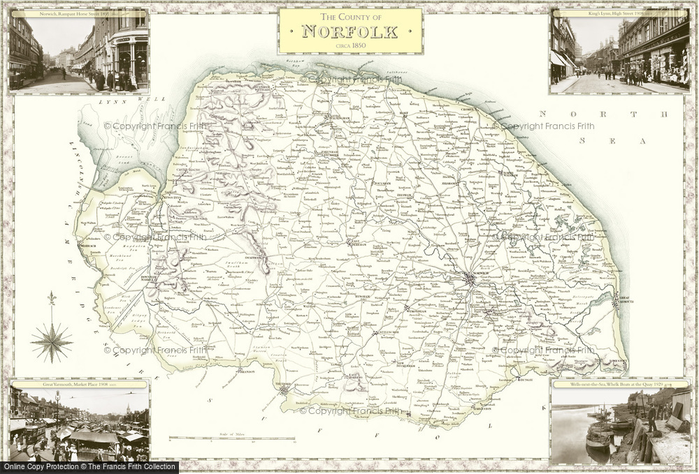 Old Map of Historic Map covering Norwich in 1840