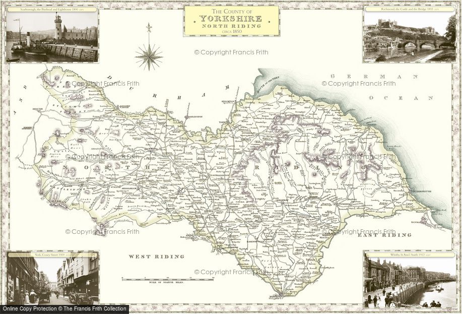 Old Map of Map of North Ridings of Yorkshire in 1840