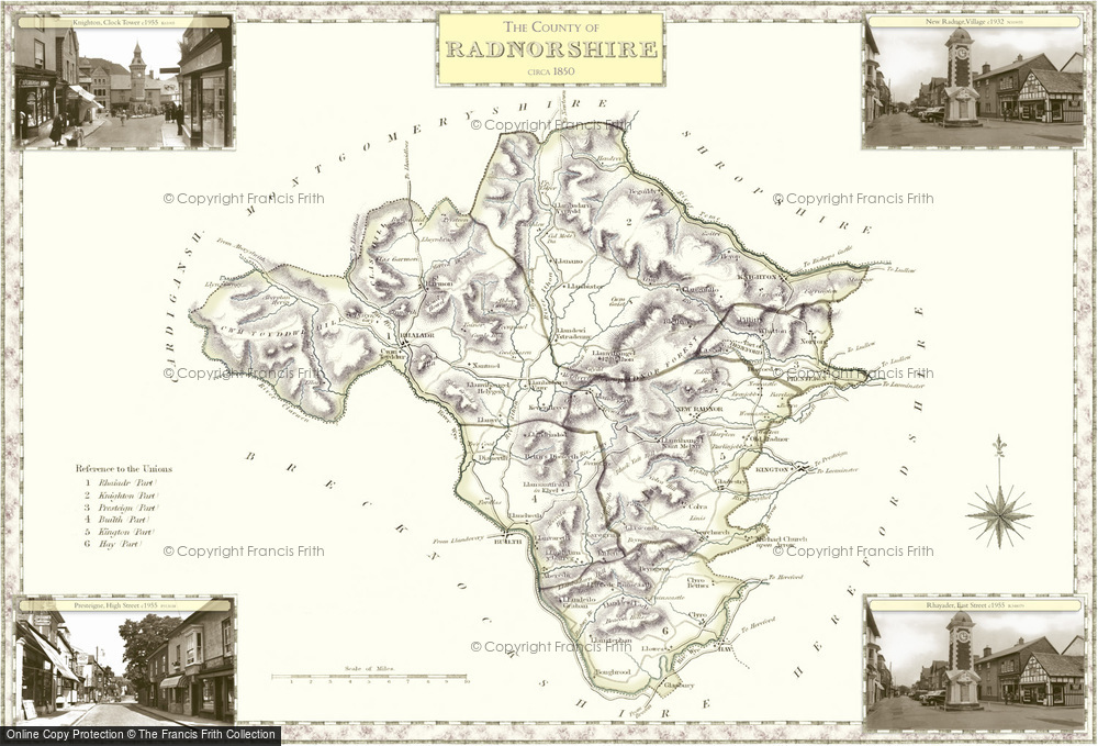Old Map of Map of Radnorshire in 1840