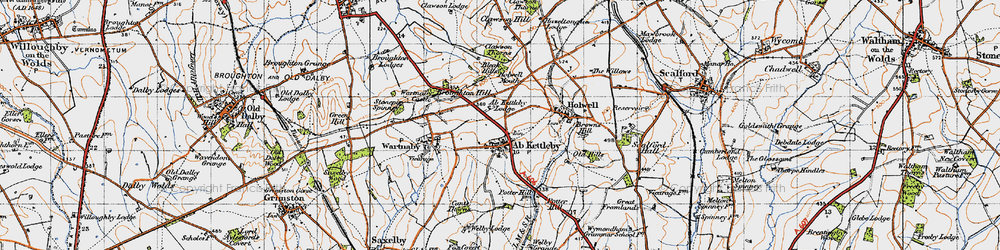 Old map of Ab Kettleby in 1946