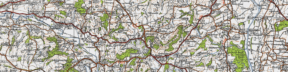 Old map of Abberley in 1947
