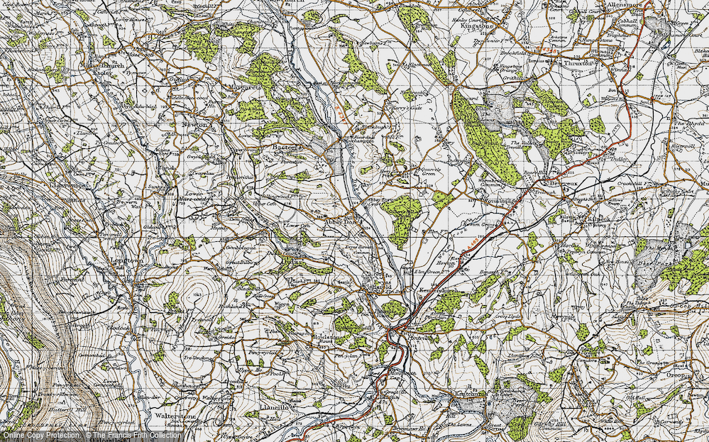Old Map of Abbey Dore, 1947 in 1947