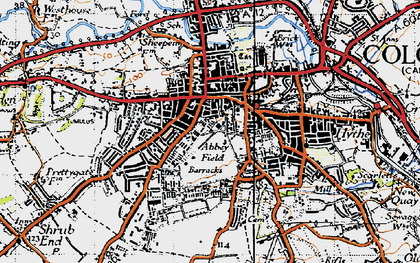 Old map of Abbey Field in 1945