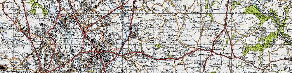 Old map of Abbey Hulton in 1946