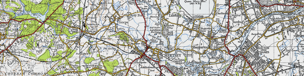 Old map of Abbey Mead in 1940