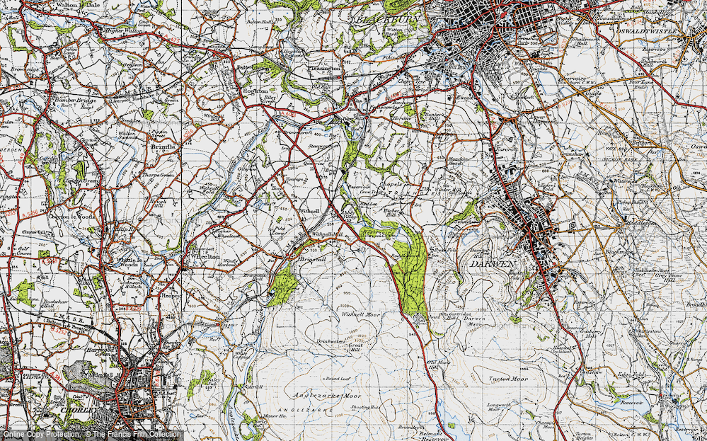 Old Map of Abbey Village, 1947 in 1947