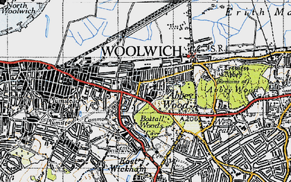 Old map of Abbey Wood in 1946