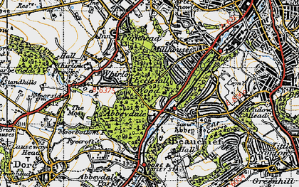 Old map of Abbeydale in 1947