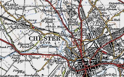 Old map of Abbot's Meads in 1947
