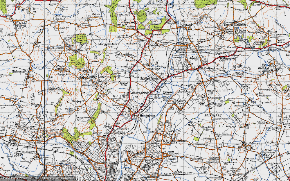Old Map of Abbot's Salford, 1946 in 1946