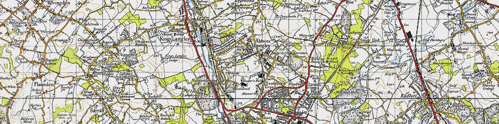 Old map of Abbots Langley in 1946