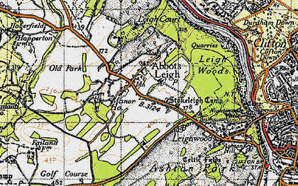 Old map of Abbots Leigh in 1946
