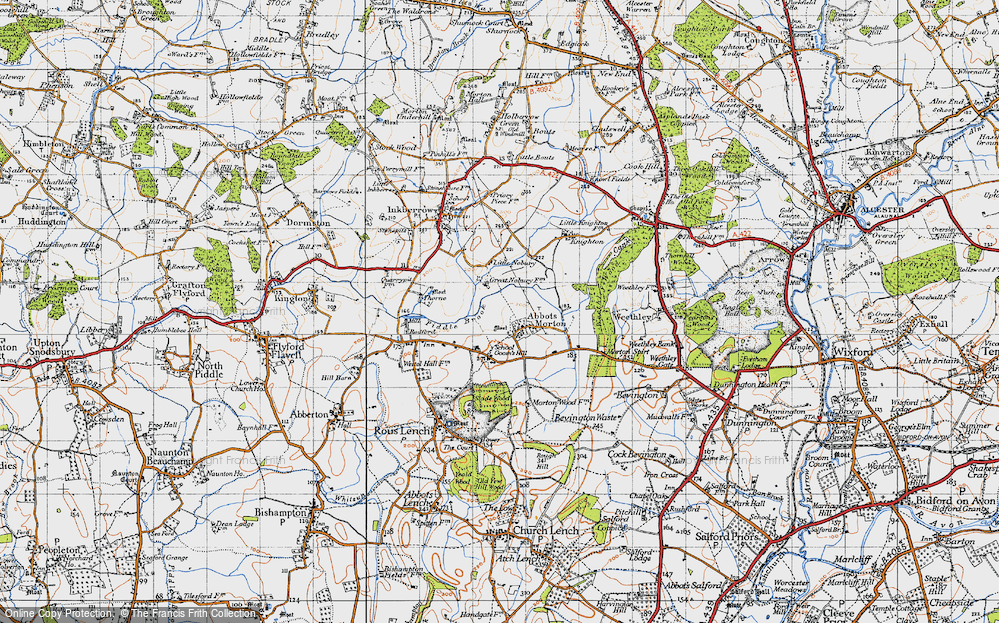 Old Map of Abbots Morton, 1947 in 1947
