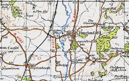 Old map of Abcott in 1947