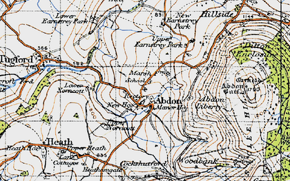Old map of Abdon in 1947
