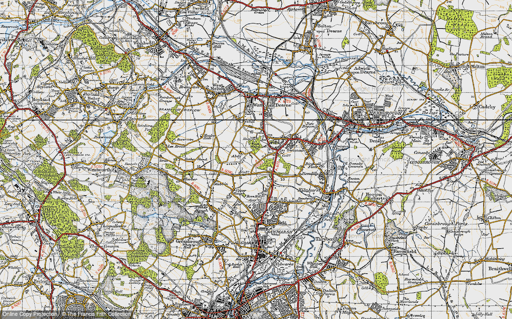 Old Map of Abdy, 1947 in 1947