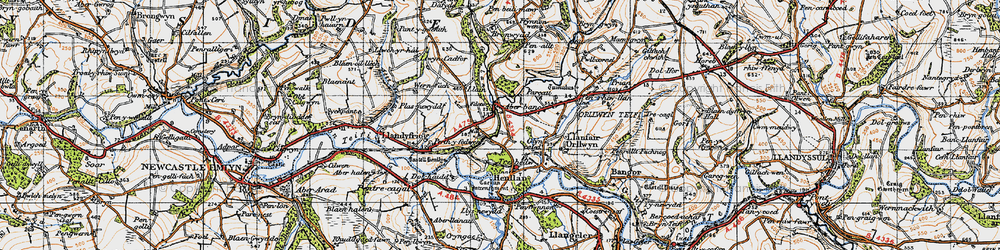 Old map of Aber-banc in 1947