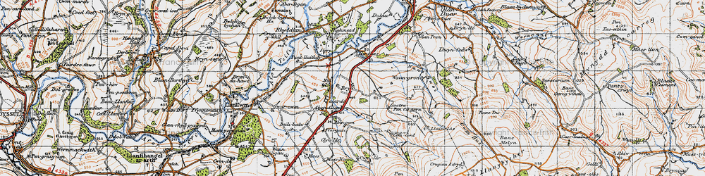 Old map of Abercwm in 1947