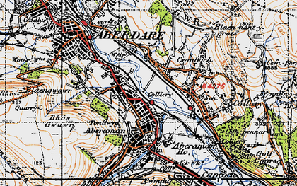 Old map of Aberaman in 1947