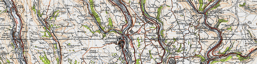 Old map of Aberbargoed in 1947