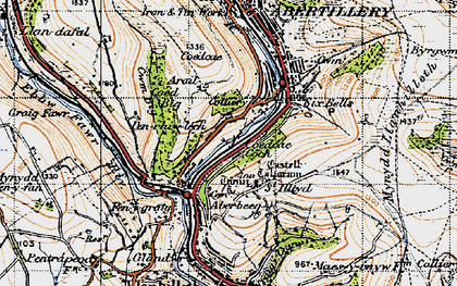 Old map of Aberbeeg in 1947