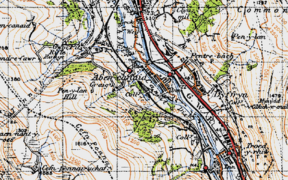 Old map of Cefn Pennar in 1947