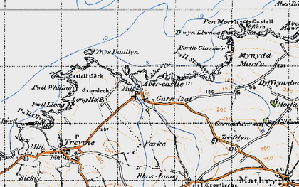 Old map of Abercastle in 1946
