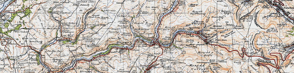 Old map of Abercregan in 1947
