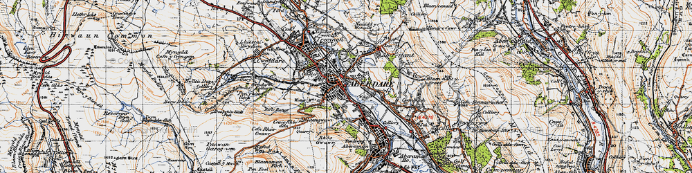 Old map of Aberdare in 1947