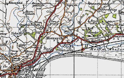 Old map of Abererch in 1947