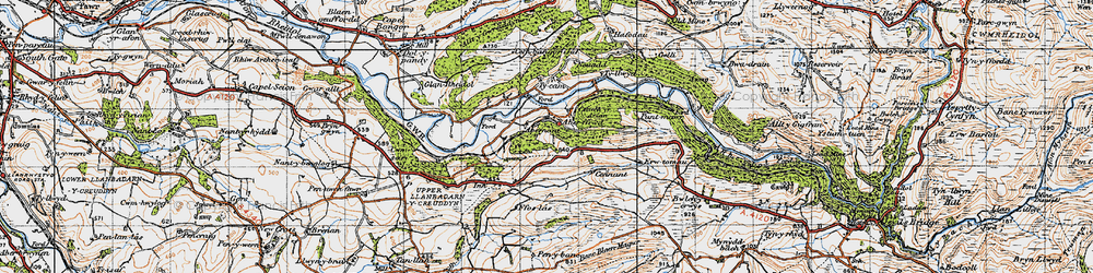 Old map of Aberffrwd in 1947