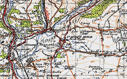 Old map of Abergarw in 1947