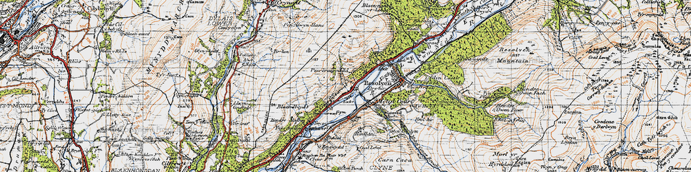 Old map of Abergarwed in 1947