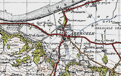 Old map of Abergele in 1947
