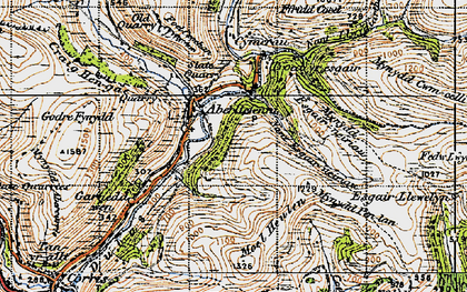 Old map of Aberllefenni in 1947