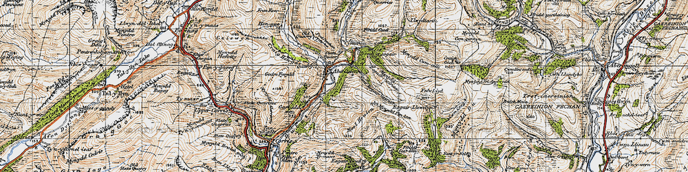 Old map of Afon Dulas in 1947