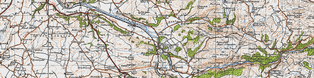 Old map of Abermagwr in 1947