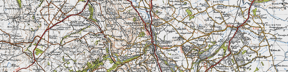 Old map of Abermorddu in 1947