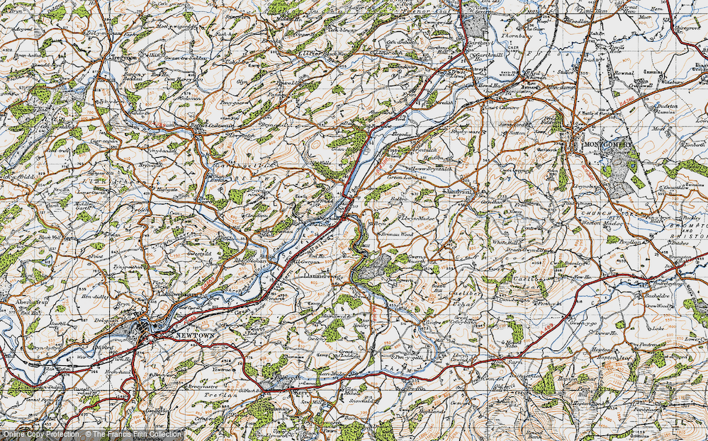 Old Map of Abermule, 1947 in 1947