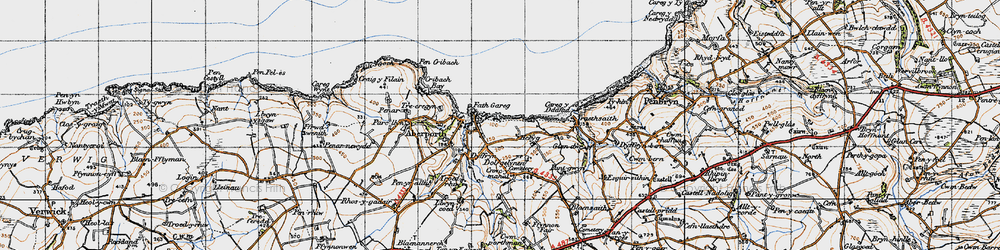 Old map of Aberporth in 1947