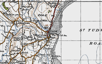 Old map of Abersoch in 1947