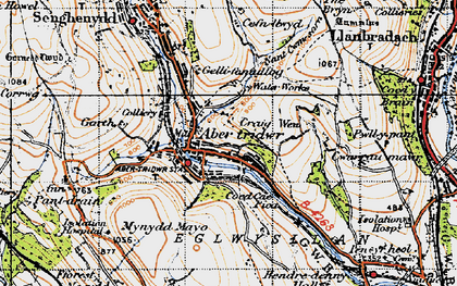 Old map of Abertridwr in 1947