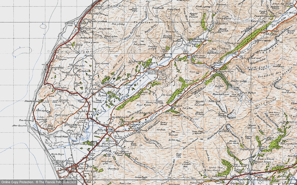 Old Map of Abertrinant, 1947 in 1947