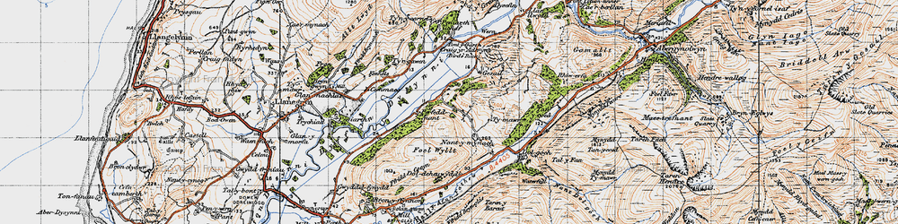 Old map of Abertrinant in 1947