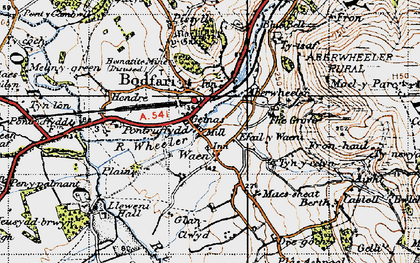 Old map of Aberwheeler in 1947